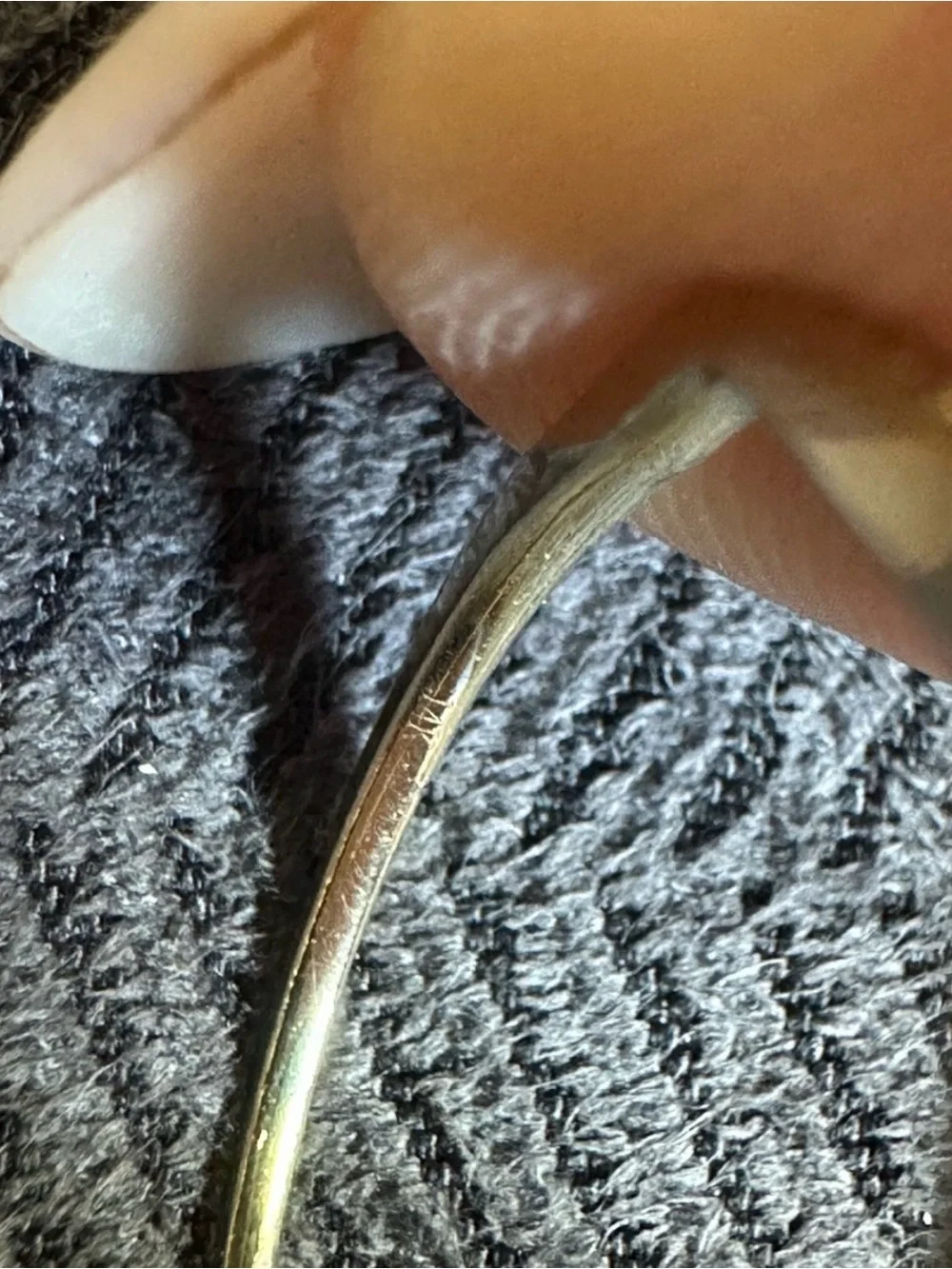 14K Gold genuine diamond geometric stacking ring